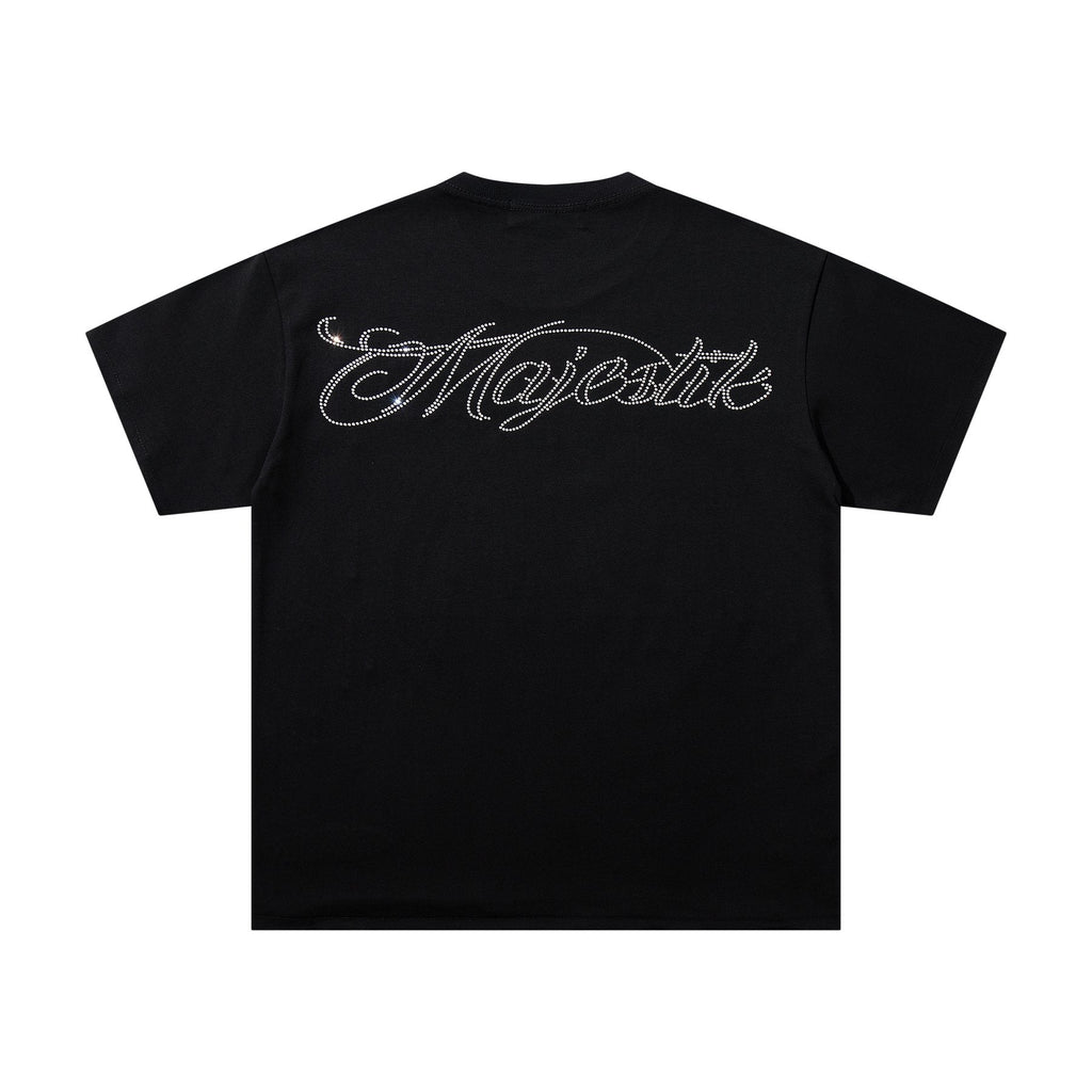 MAJESTIK Alien Rhinestone Graphic T-Shirt — back