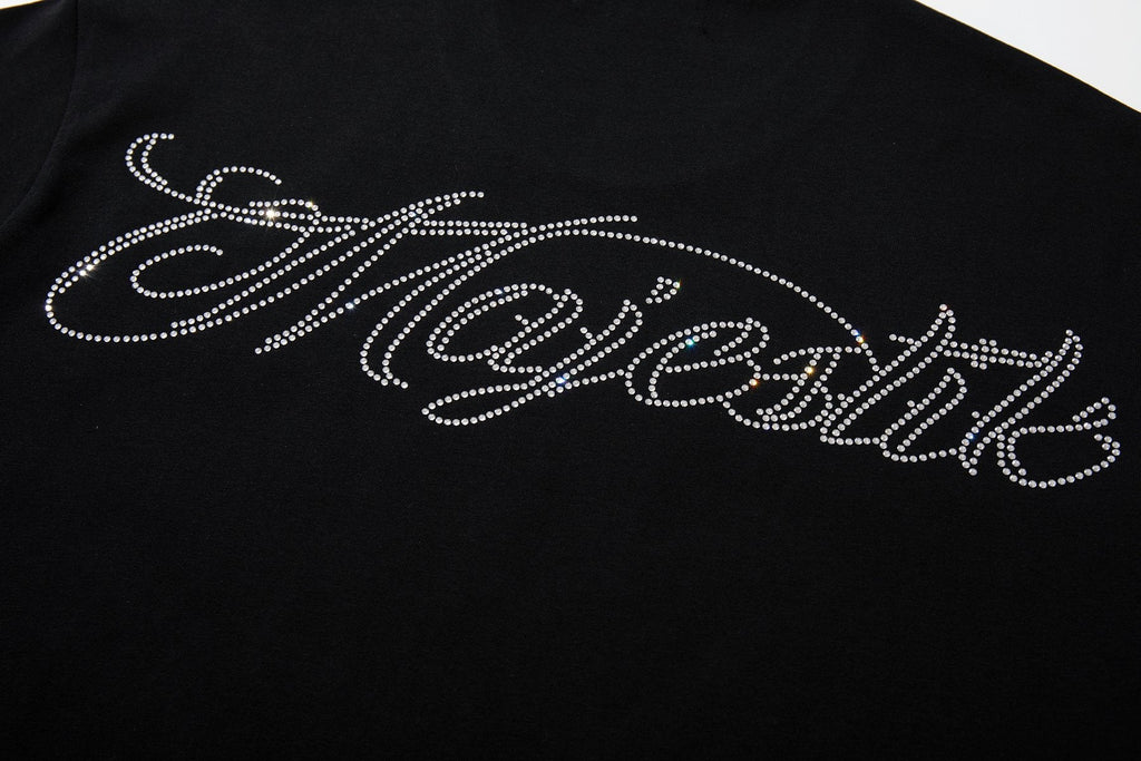 MAJESTIK Alien Rhinestone Graphic T-Shirt — detail