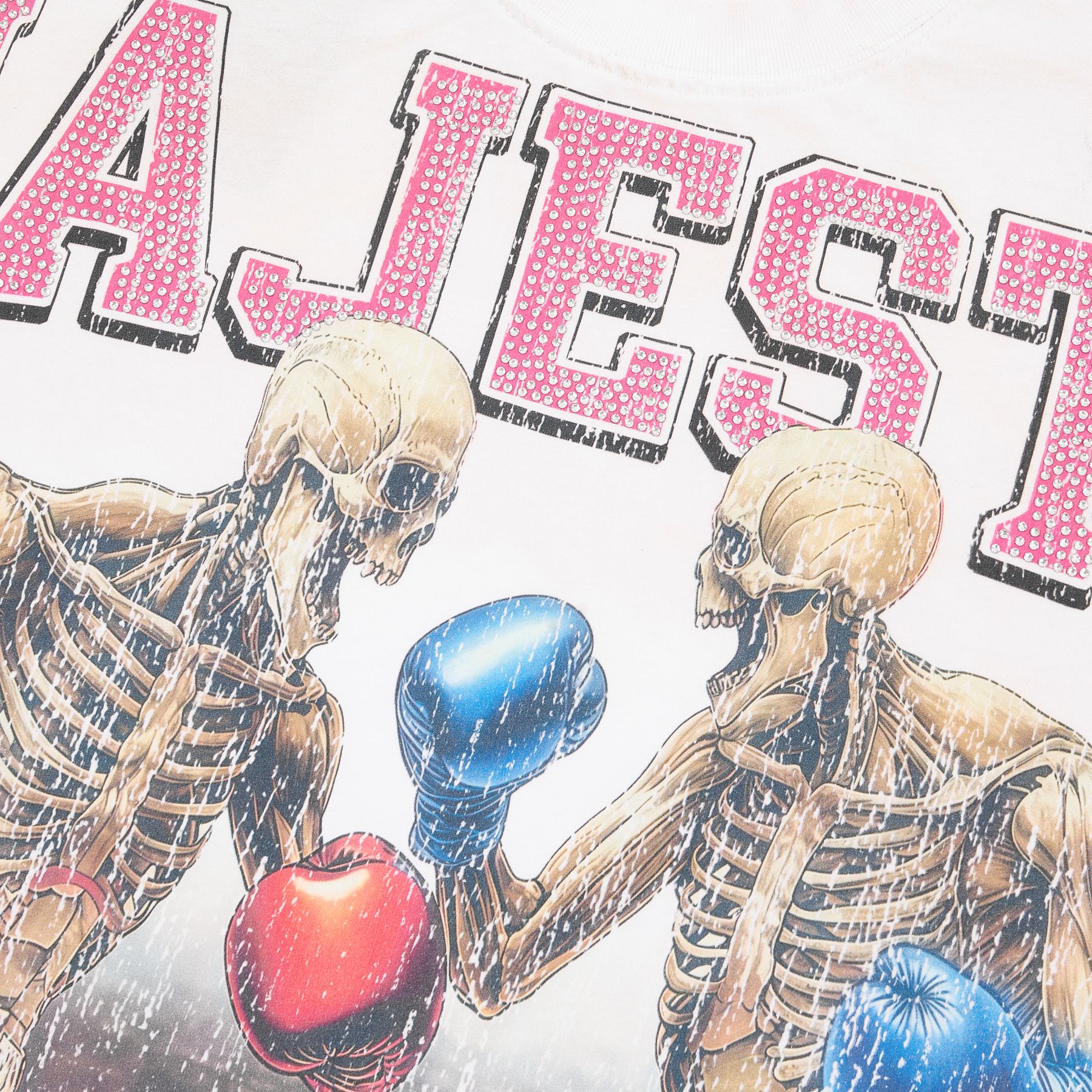 MAJESTIK Skeleton Boxing Graphic T-Shirt — detail