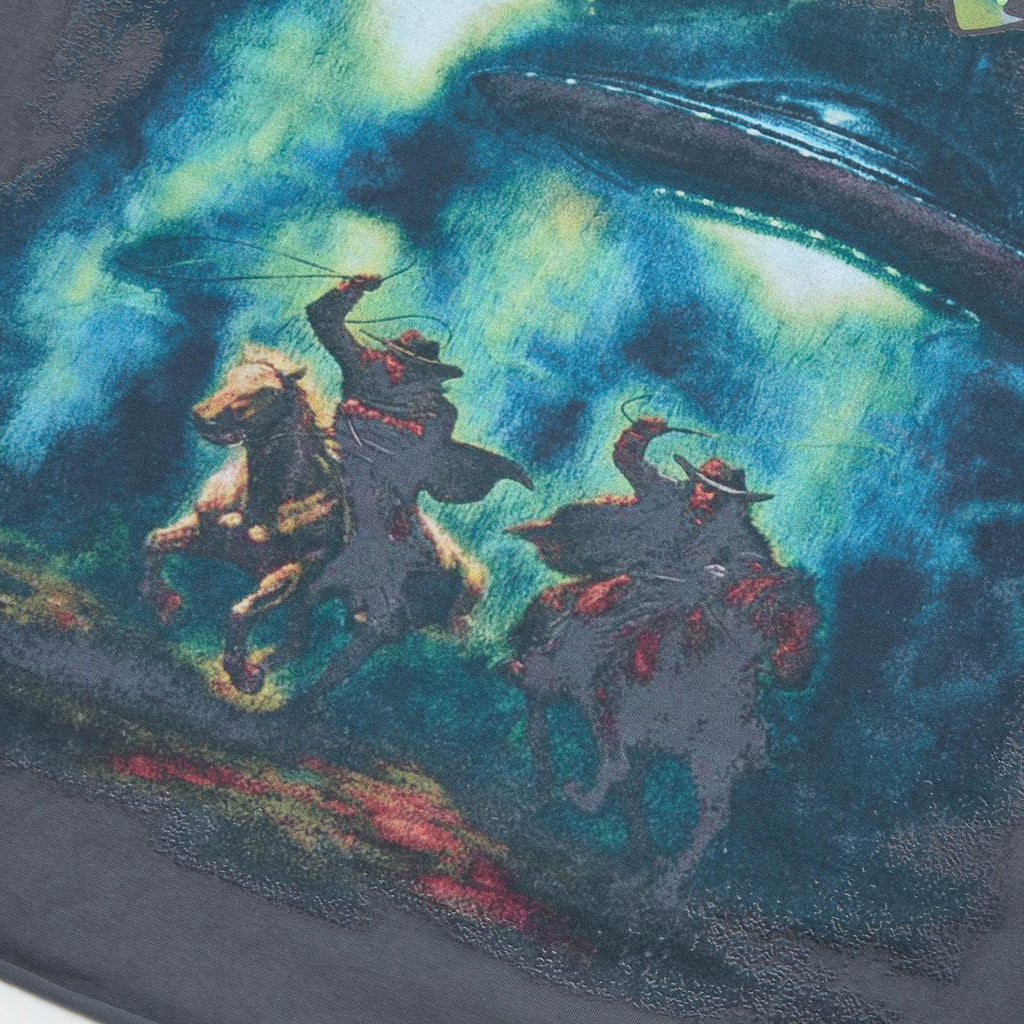 DUAA Cowboy Graphic Gray Short-Sleeve T-Shirt — detail