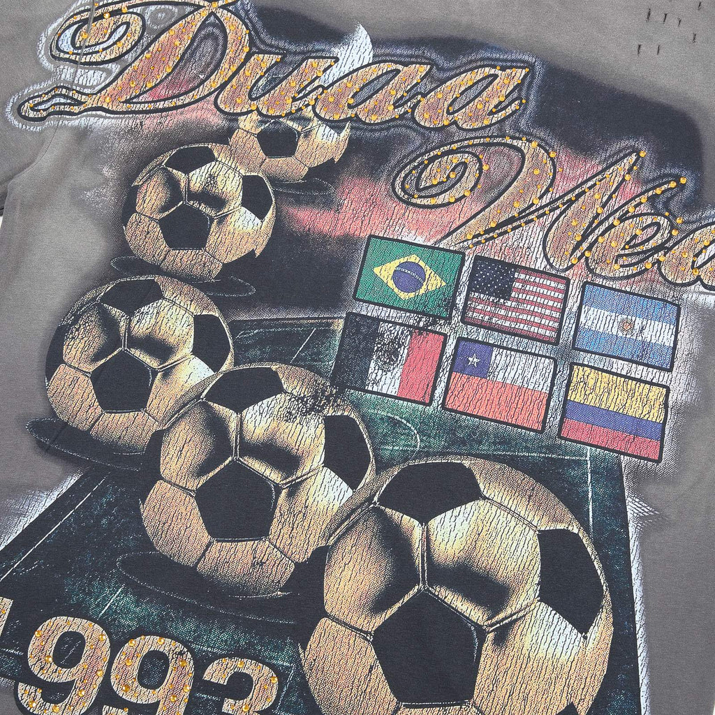 DUAA WC 93 Soccer Flag Distressed Graphic T-Shirt — detail