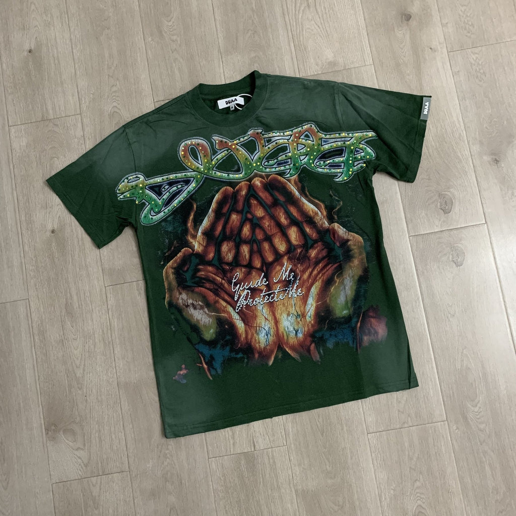 DUAA Rhinestone Monkey Graphic T-Shirt — front