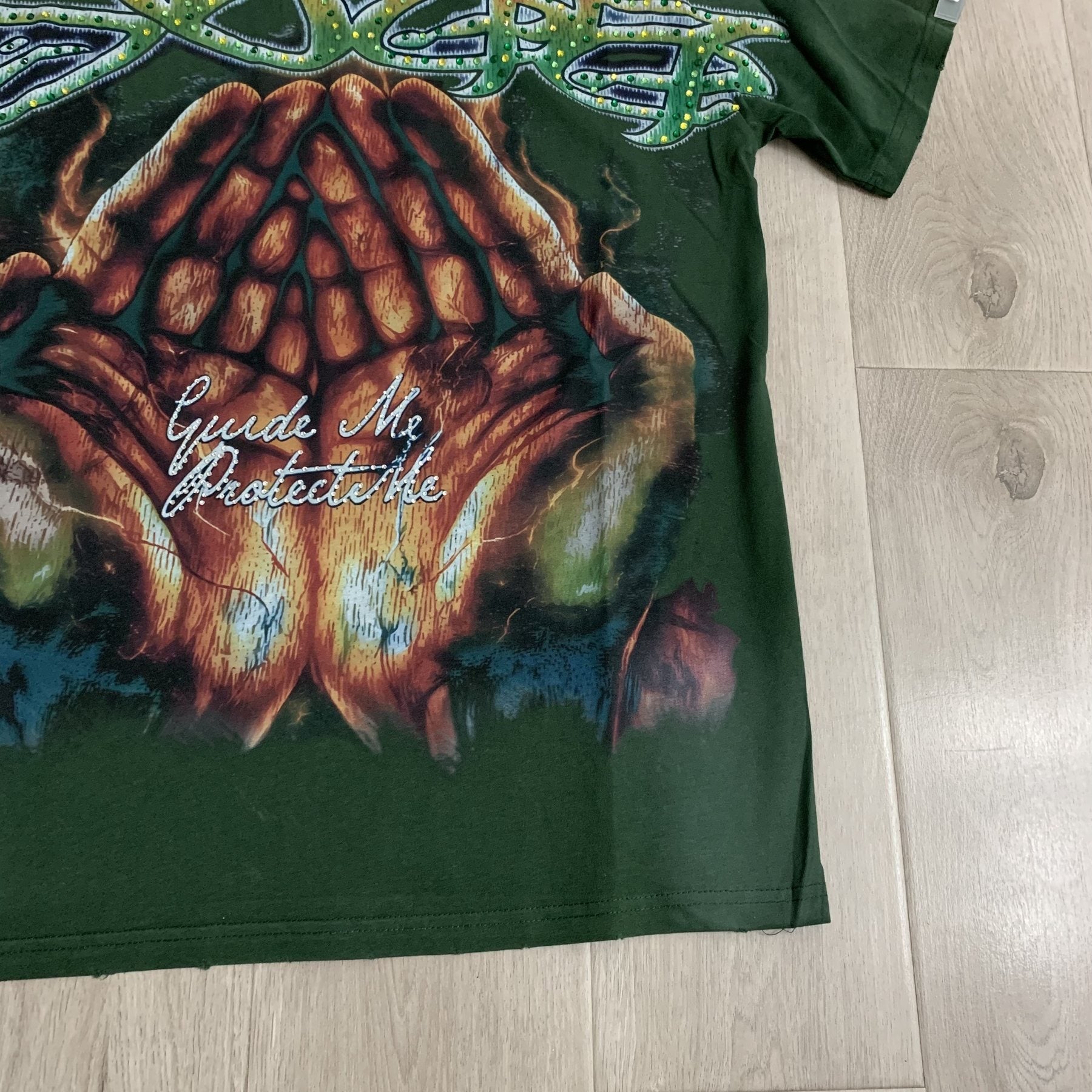 DUAA Rhinestone Monkey Graphic T-Shirt — detail