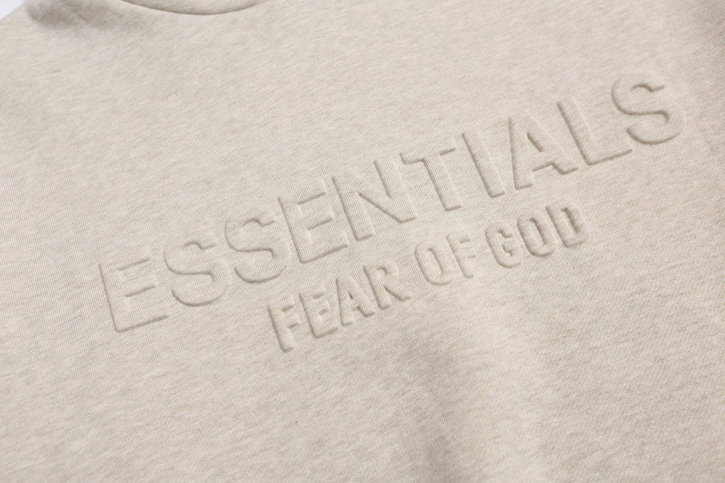 Fear of God Essentials Tonal Logo Light Grey Hoodie — detail
