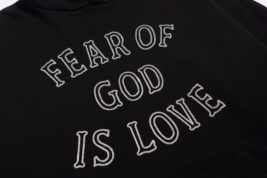 Fear of God Is Love Washed Graphic Hoodie — detail