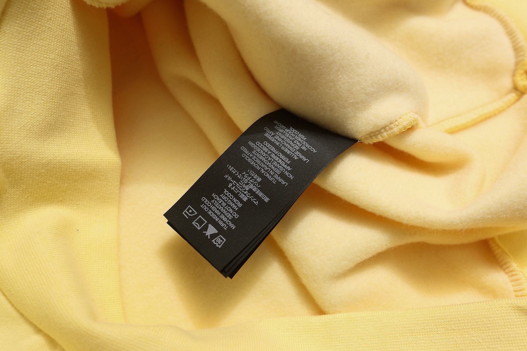 FOG Educate the Young Pale Yellow Hoodie — hang_tag