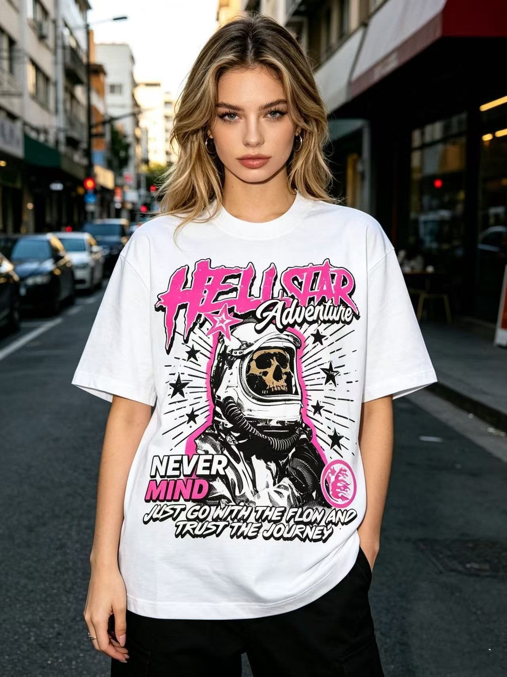 Hellstar Adventure Astronaut Graphic T-Shirt — front