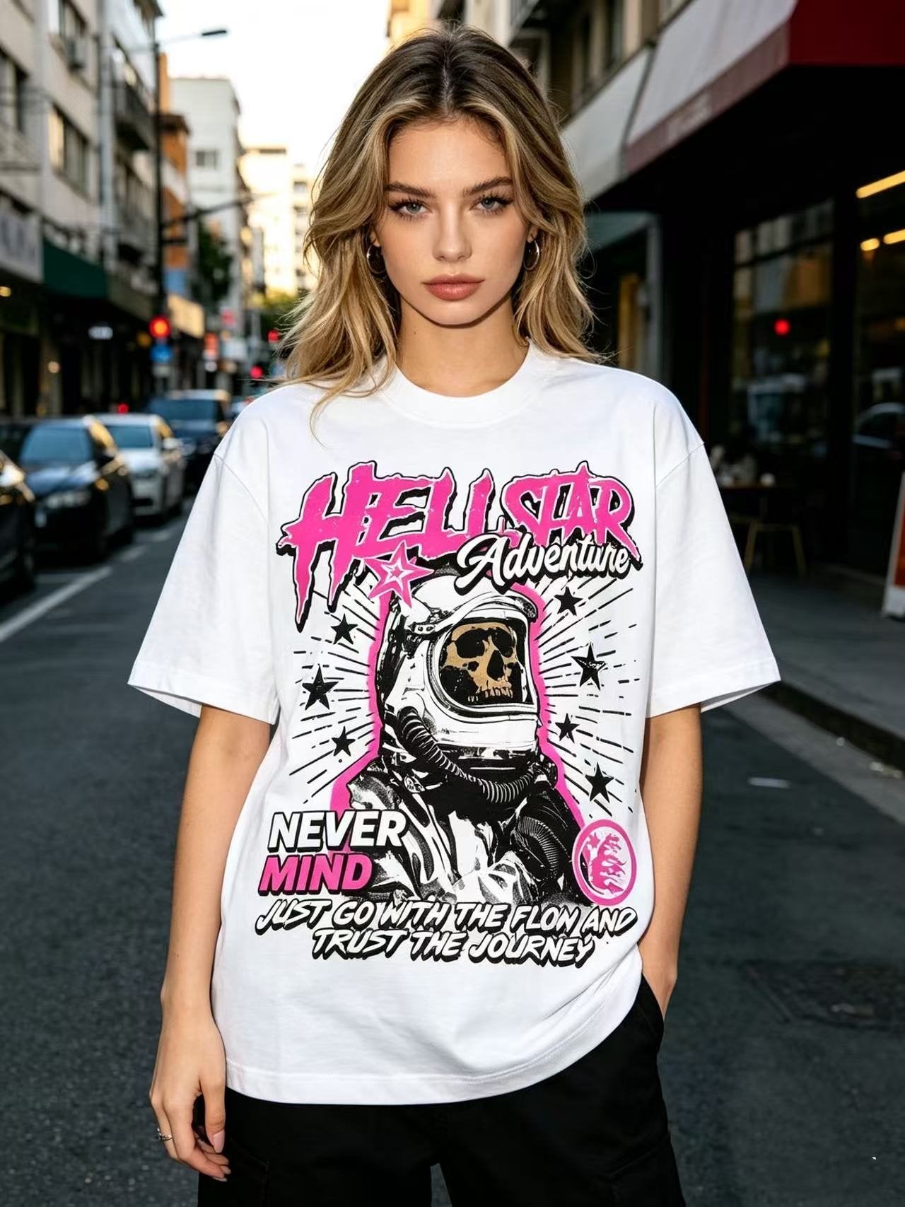 Hellstar Adventure Astronaut Graphic T-Shirt — front
