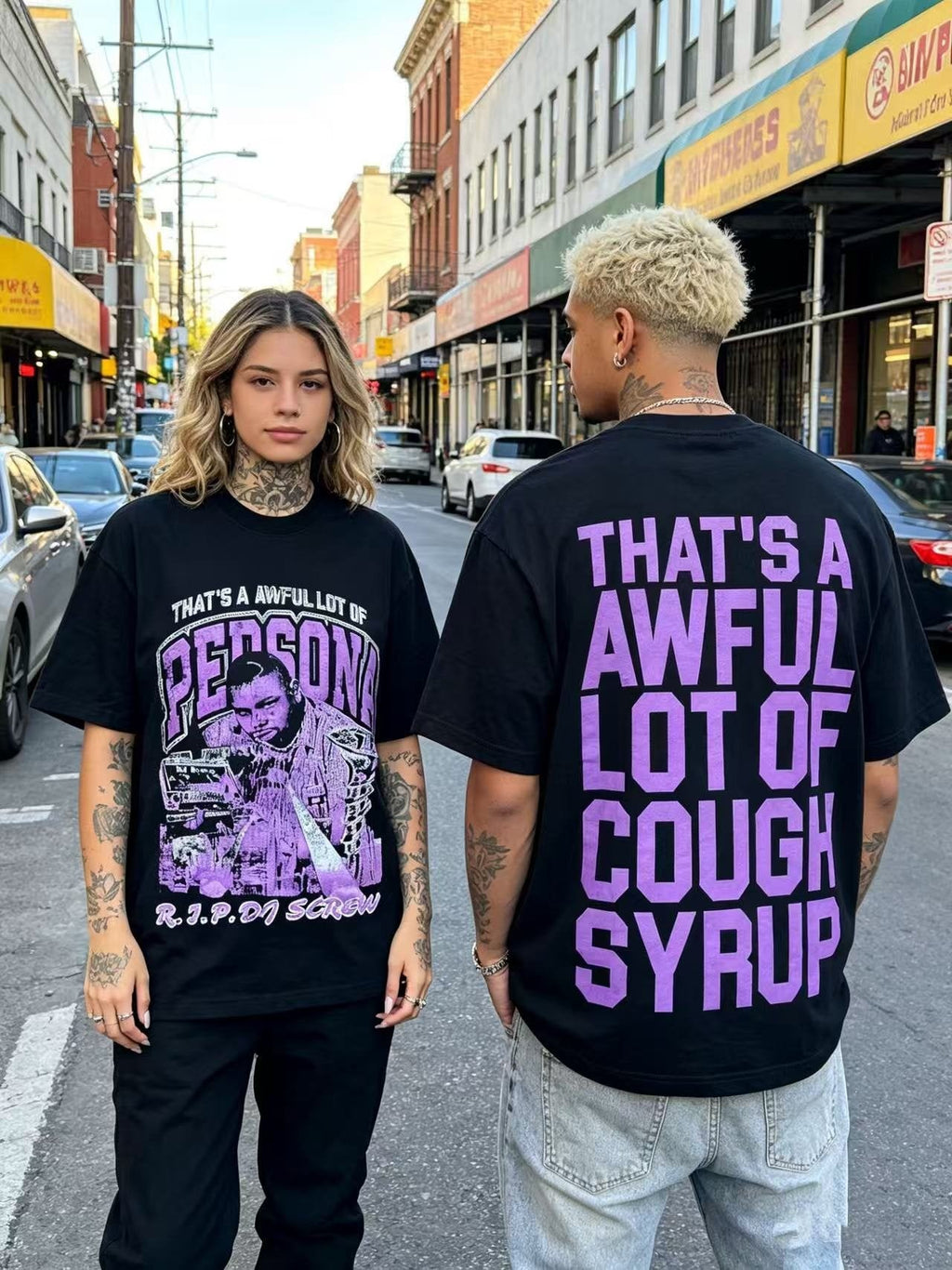 THAT'S A AWFUL LOT OF COUGH SYRUP Black Graphic Short-Sleeve T-Shirt — context