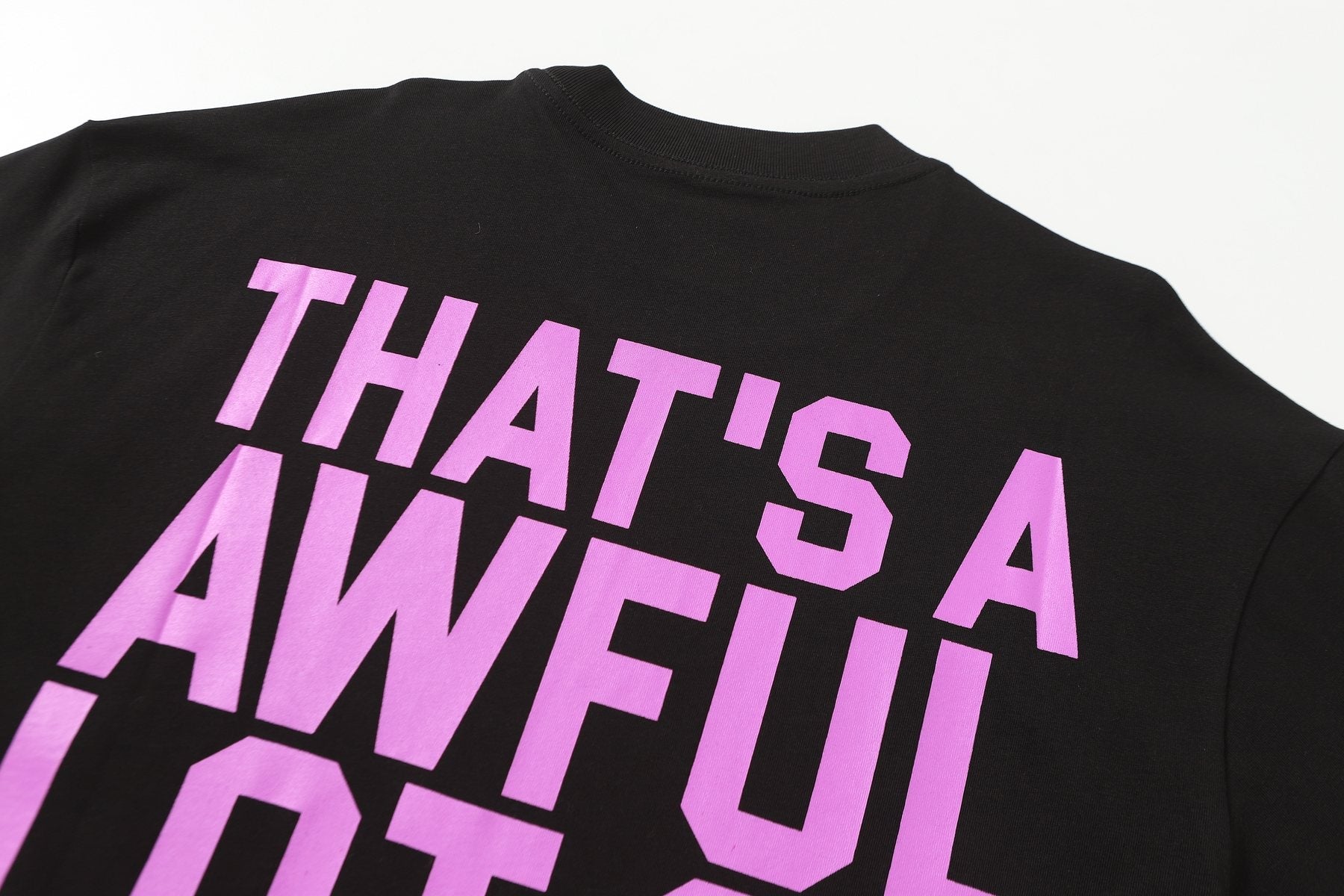 THAT'S A AWFUL LOT OF COUGH SYRUP Black Graphic Short-Sleeve T-Shirt — detail