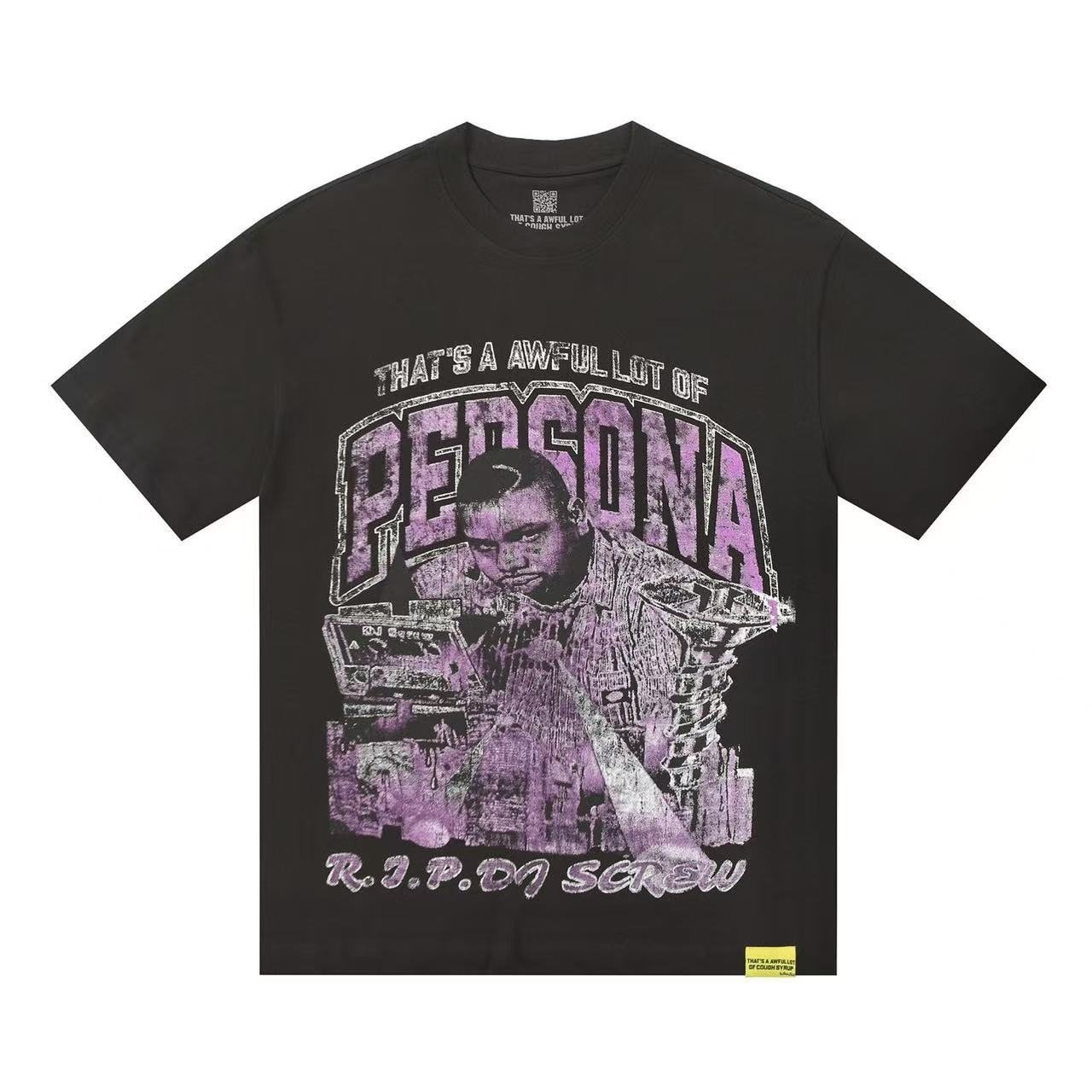 THAT'S A AWFUL LOT OF COUGH SYRUP Black Graphic Short-Sleeve T-Shirt — hero