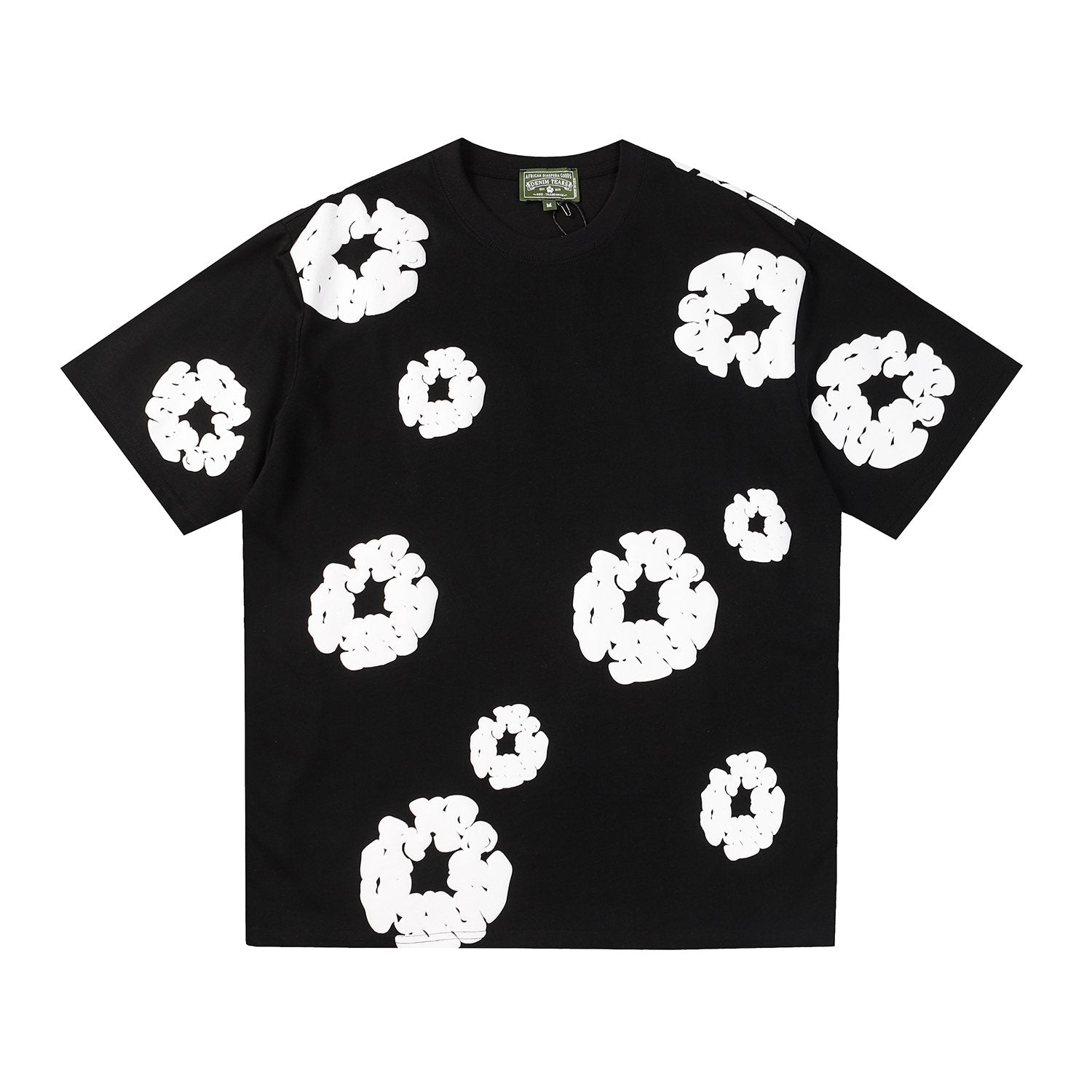 DENIM TEARS All-Over White Flower Print T-Shirt — front