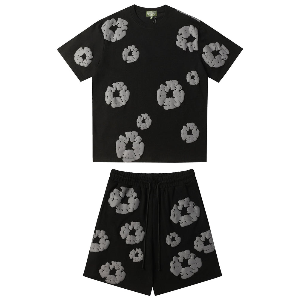 DENIM TEARS Floral Cloud Print Short-Sleeve Set — front