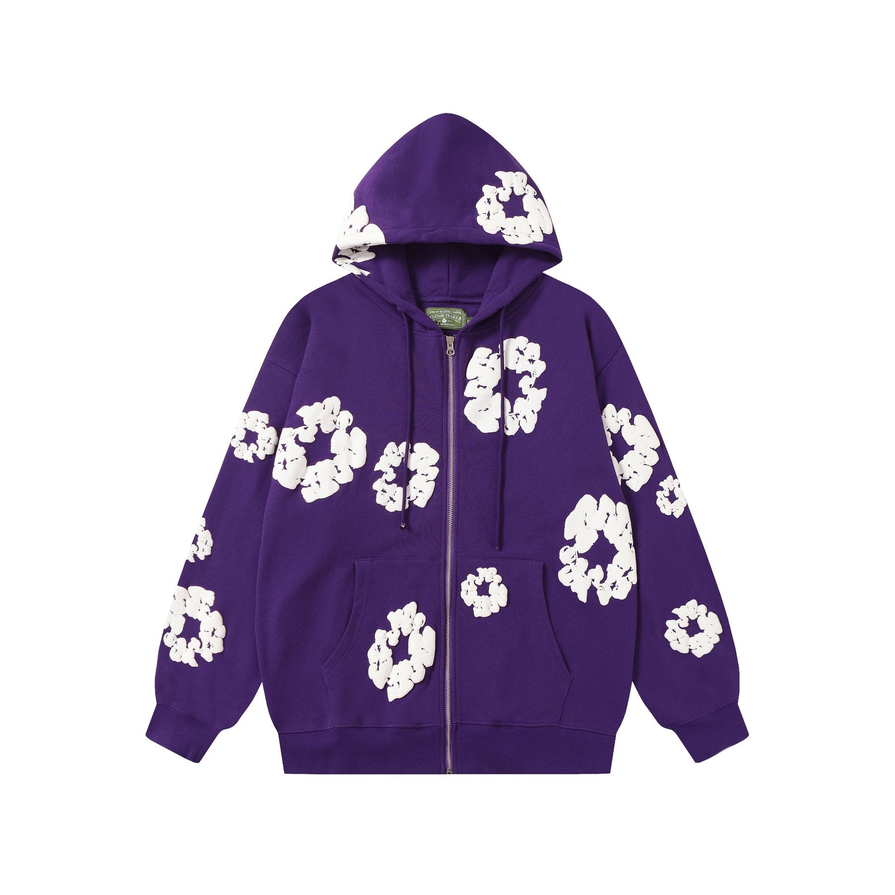 DENIM TEARS Floral Zip Hoodie — front