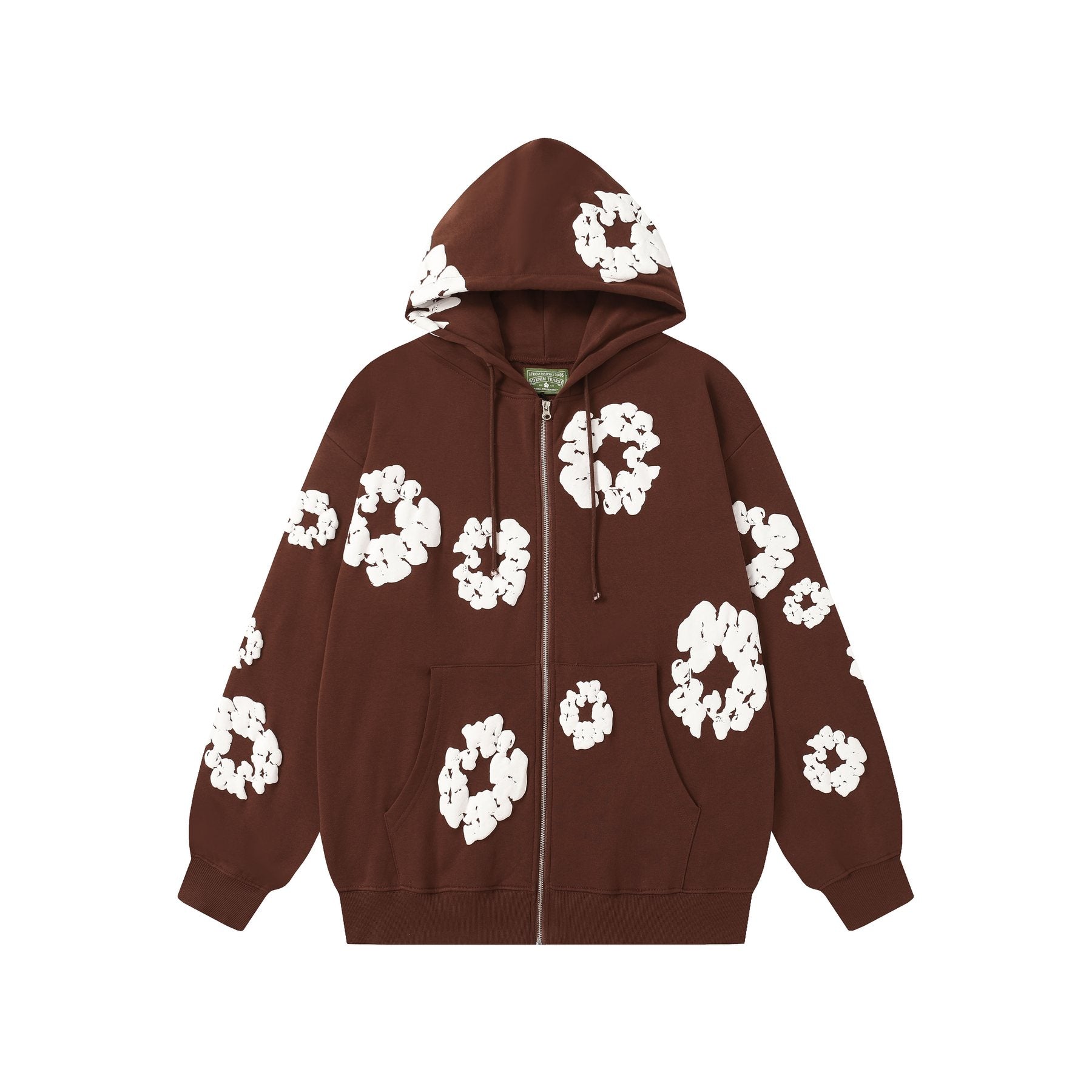 DENIM TEARS Floral Zip Hoodie — front