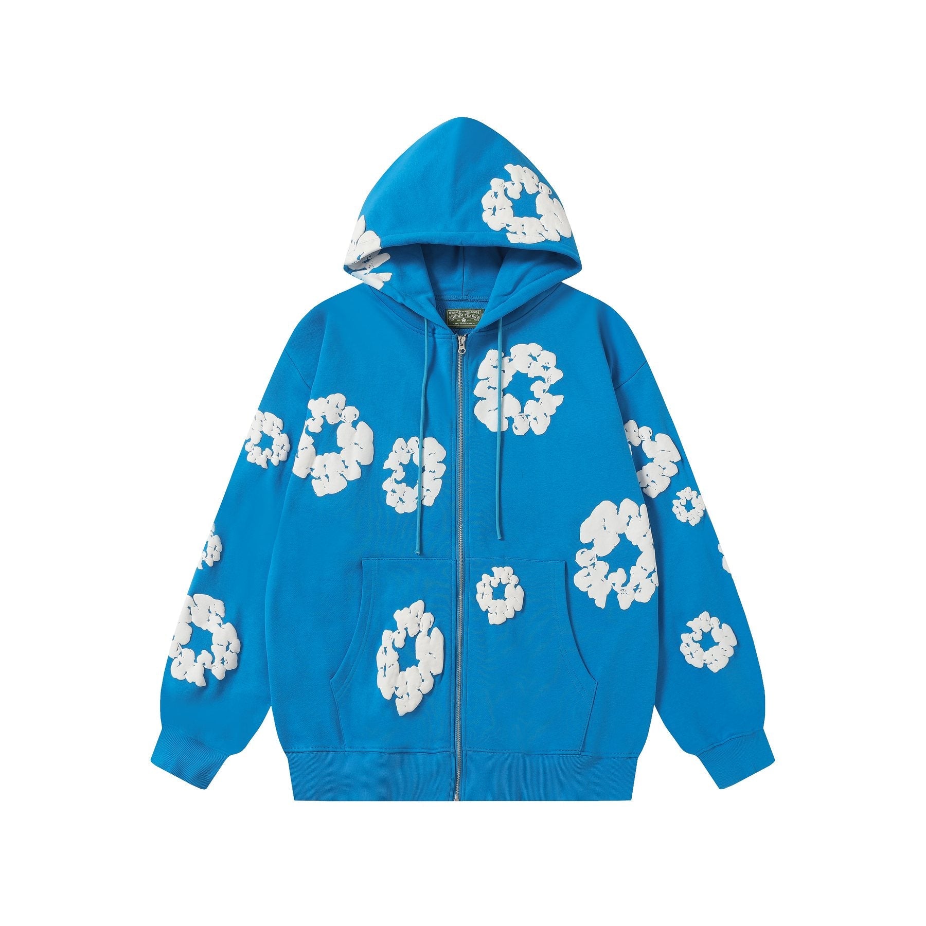 DENIM TEARS Floral Zip Hoodie — front