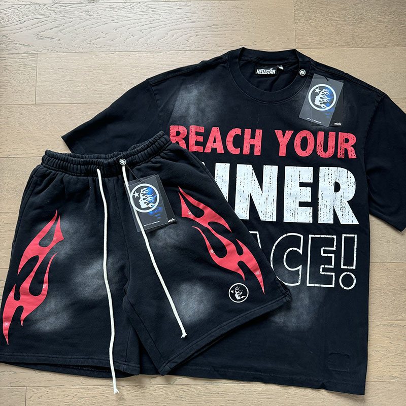 Hellstar Reach Your Inner Peace T-Shirt & Shorts Set — front