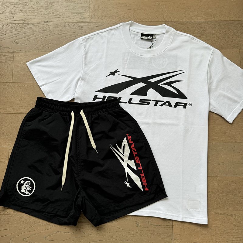 Hellstar Angular Star Logo T-Shirt & Shorts Set — front