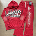 Hellstar Flame Graphic Hoodie and Sweatpants Set — front