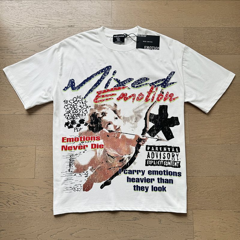 MIXED EMOTION Front & Back Graphic Short-Sleeve T-Shirt — front