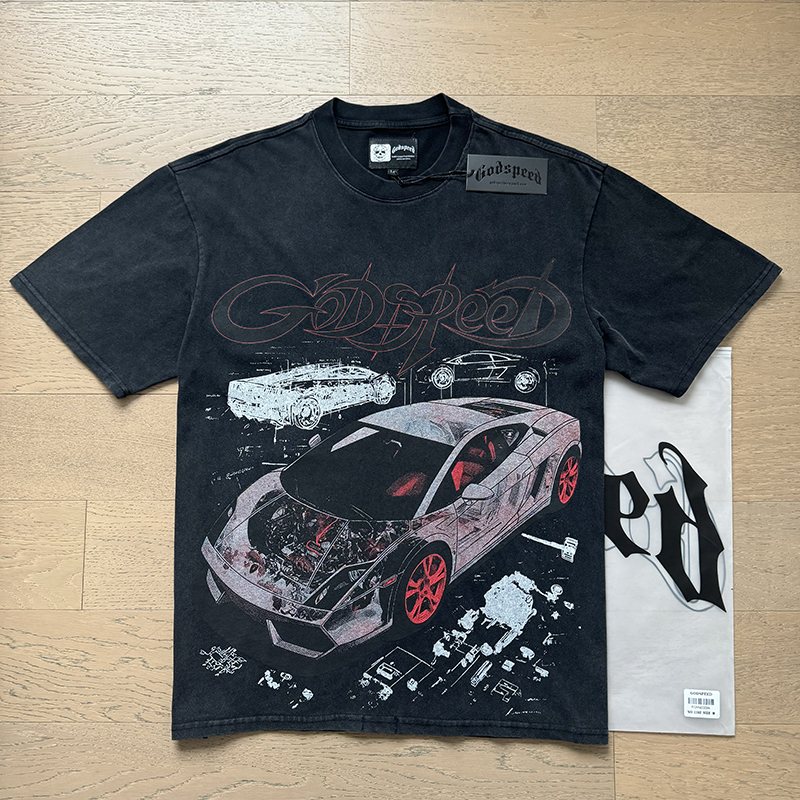 Godspeed Superun Sunday Miami Race Car Graphic T-Shirt — context