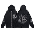MIXED EMOTION Rhinestone Graphic Zip-Up Hoodie — hero
