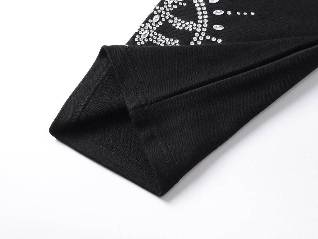 MIXED EMOTION Rhinestone Circle Graphic Sweatpants — detail