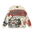 MIXED EMOTION Cream Graffiti Graphic Long-Sleeve T-Shirt — hero