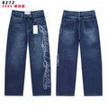 Valley Dreams Side-Script Wide-Leg Jeans — front