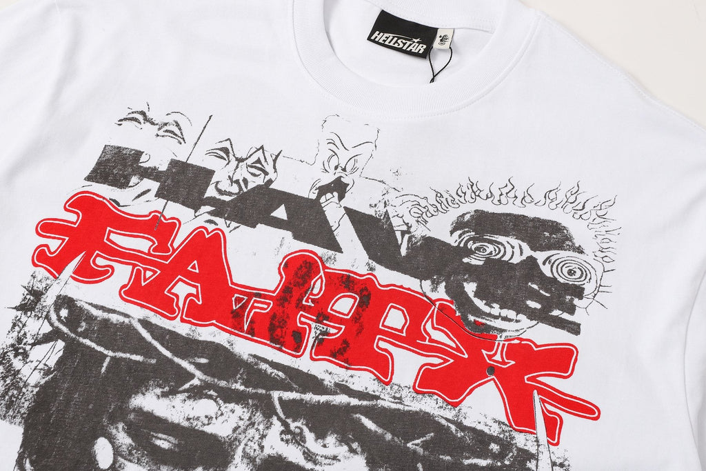 Hellstar Red & Green Graphic Short-Sleeve T-Shirt — detail
