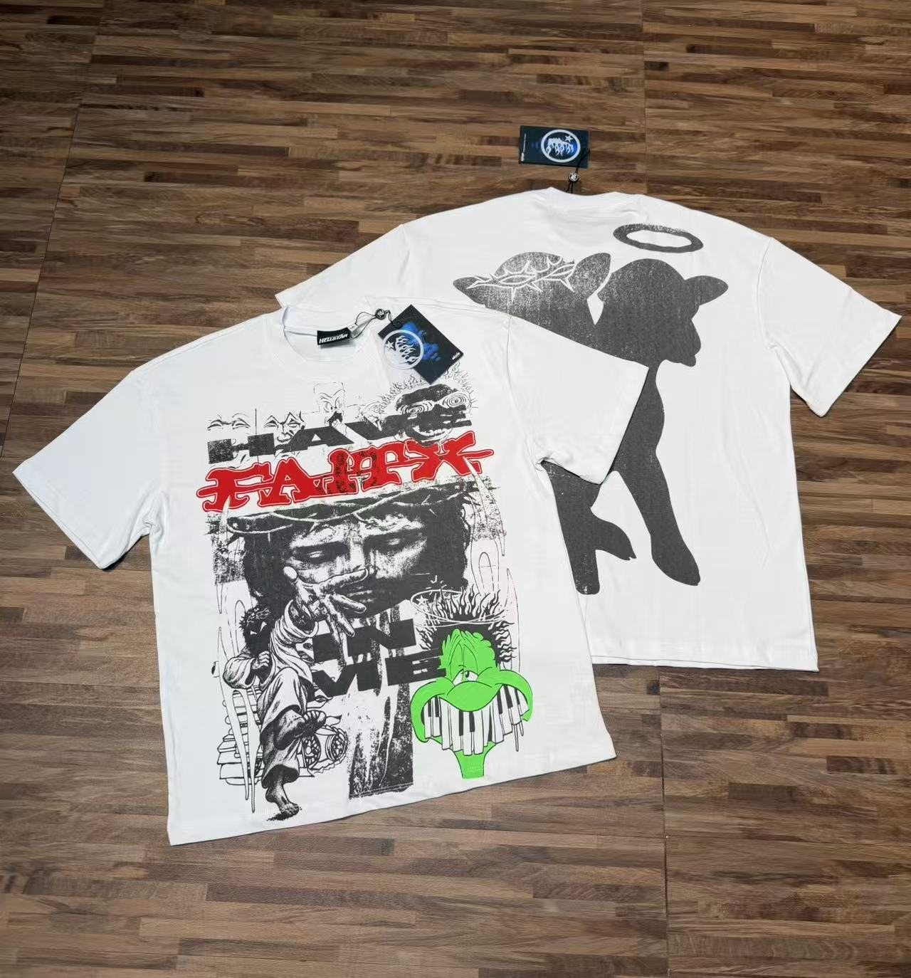 Hellstar Red & Green Graphic Short-Sleeve T-Shirt — context