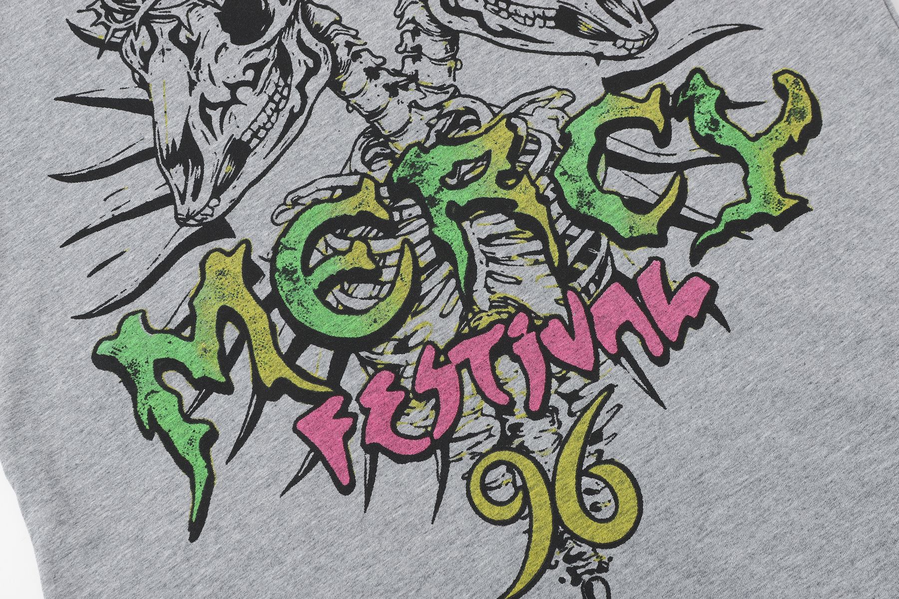 Hellstar Front & Back Graphic T-Shirt - Heather Gray — detail