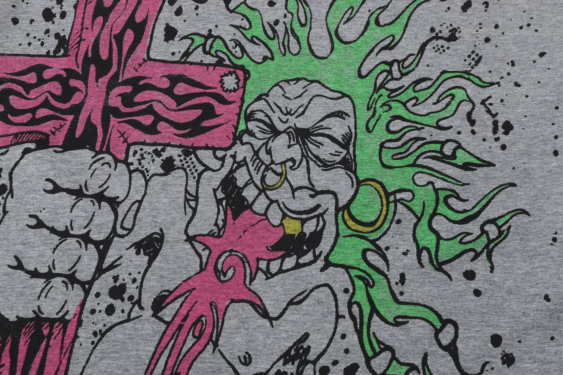 Hellstar Front & Back Graphic T-Shirt - Heather Gray — detail