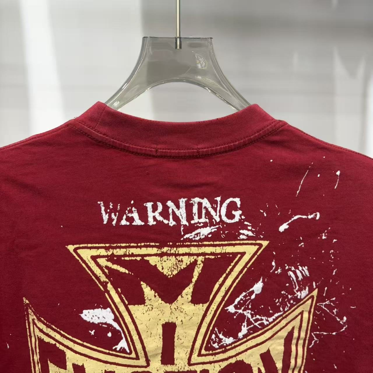 Mixed Emotion Warning Graphic Short-Sleeve T-Shirt — detail