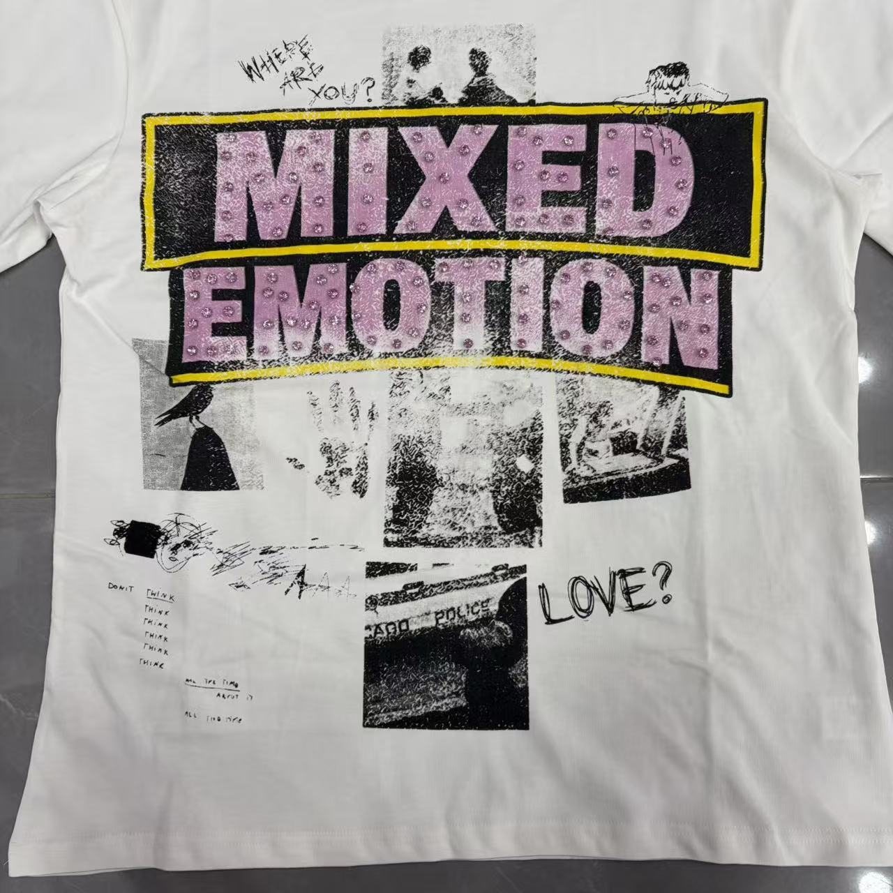 Mixed Emotion Short-Sleeve T-Shirt - White — detail