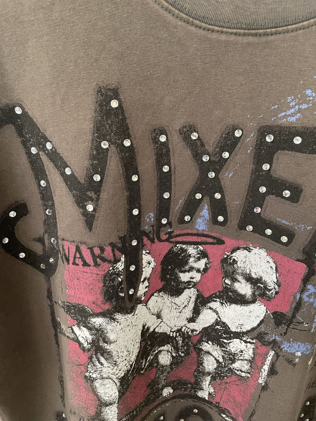 Mixed Emotion Warning Graphic Short-Sleeve T-Shirt — detail