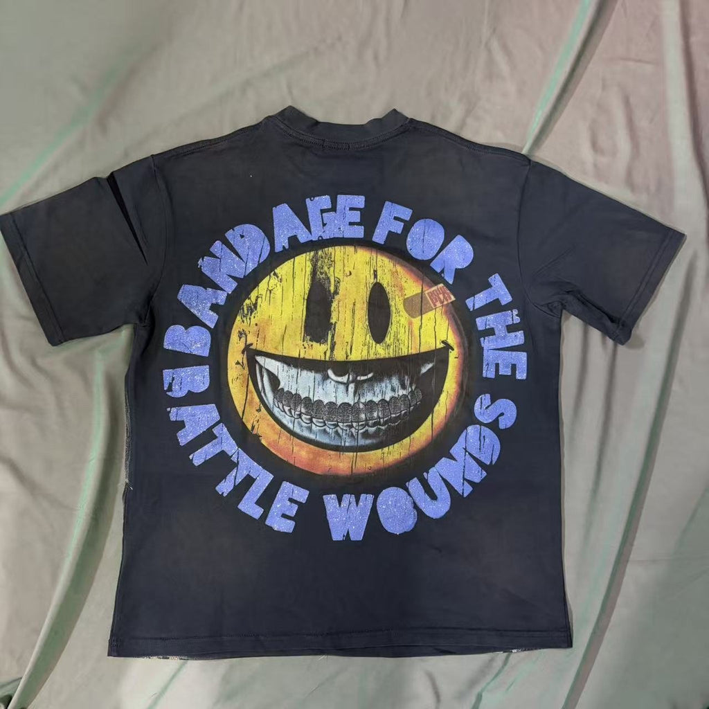 Rough Play Bandage Smile Graphic T-Shirt — front