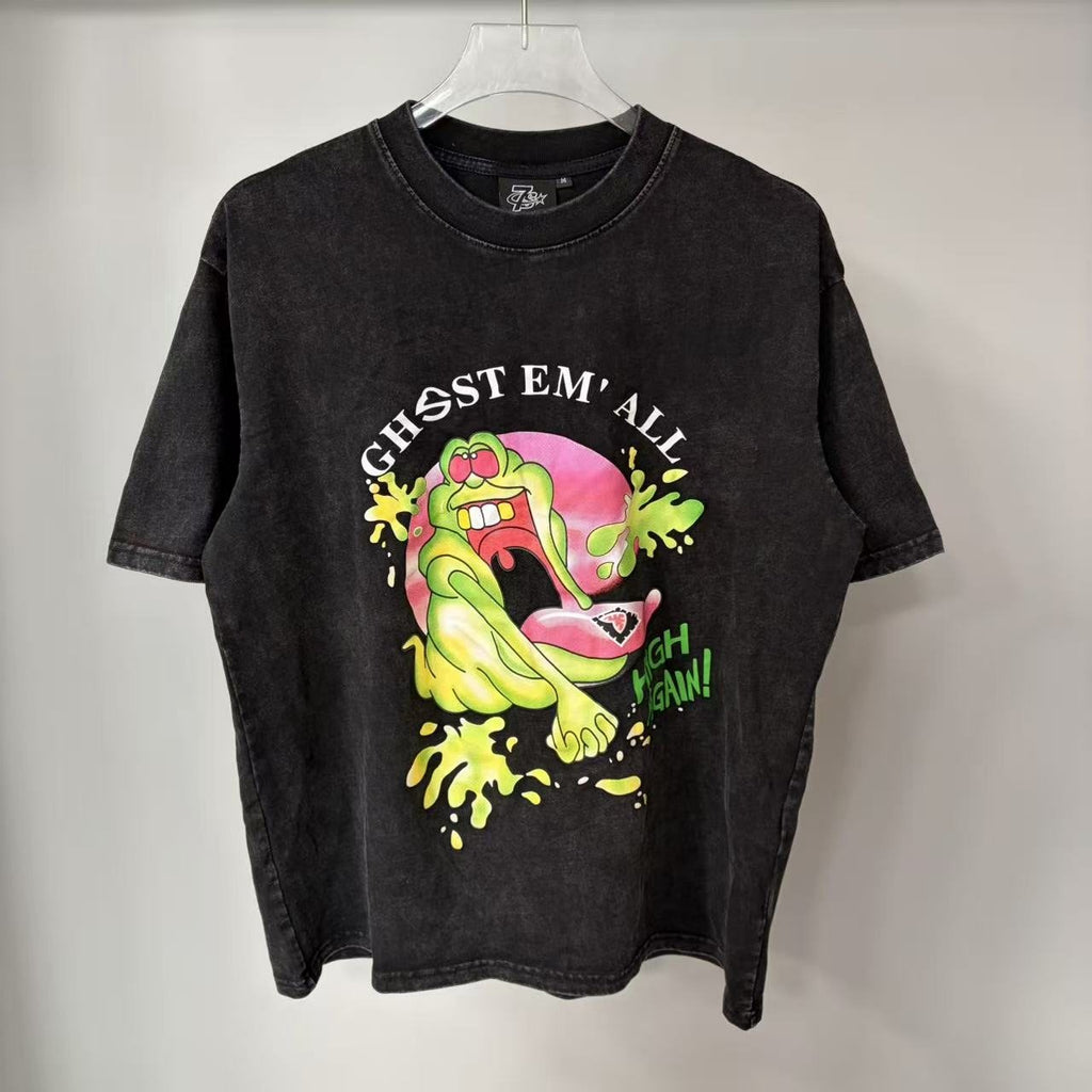 TRIPLE SEVENS Charcoal Ghost Graphic T-Shirt — front