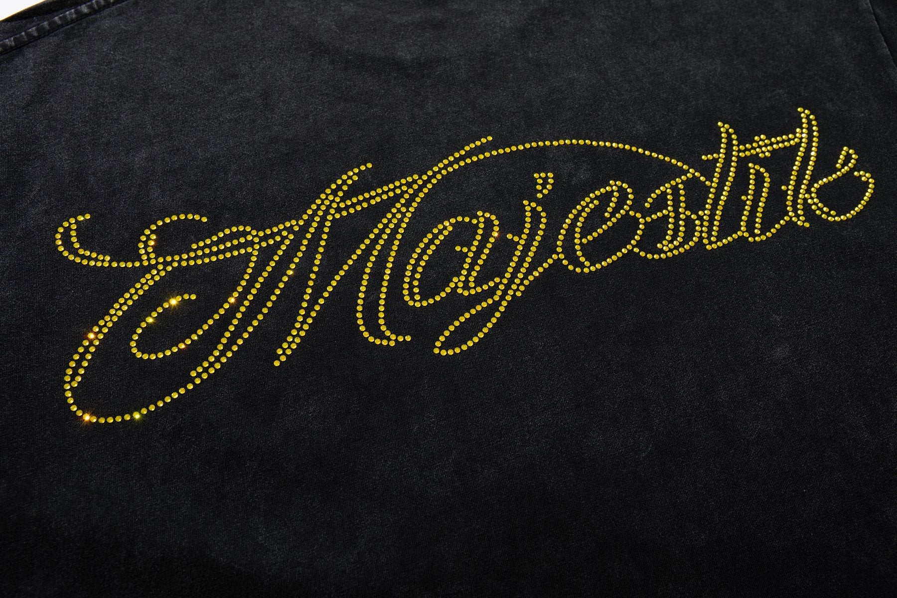 MAJESTIK Racing Graphic Washed Black T-Shirt — detail