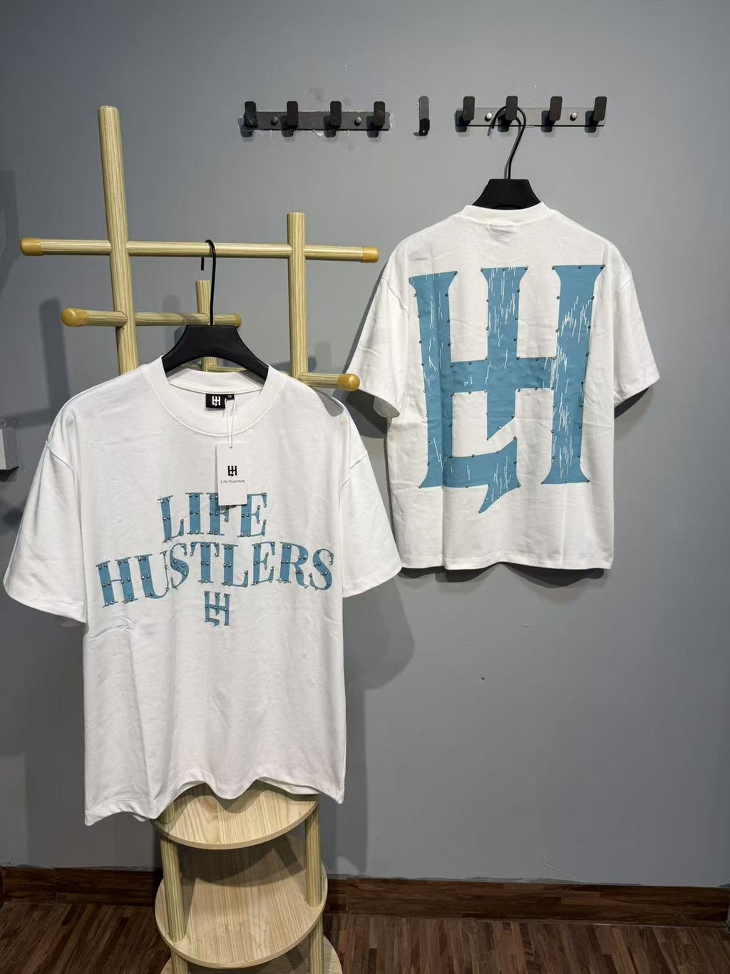 Life Hustlere Blue HH Graphic T-Shirt — context