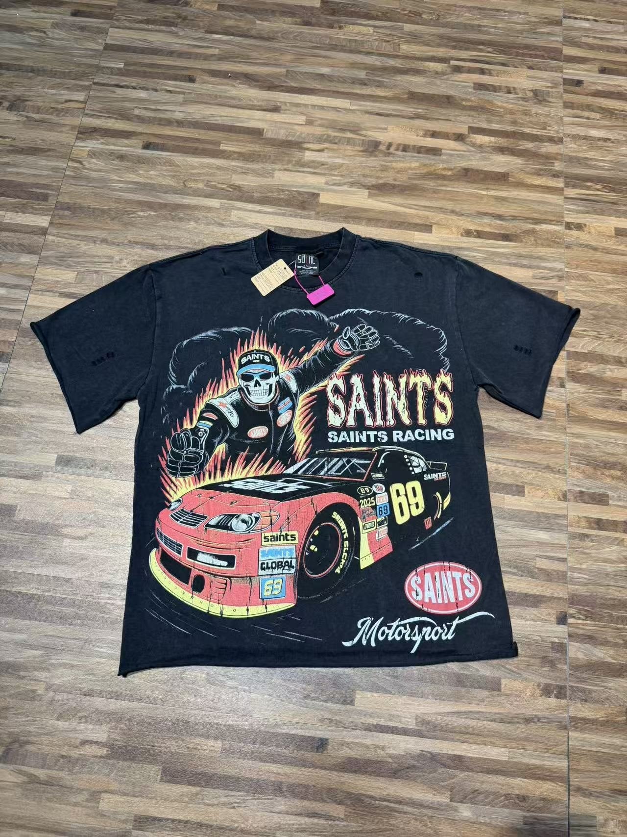 SAINT Racing Graphic Short-Sleeve T-Shirt in Black — front