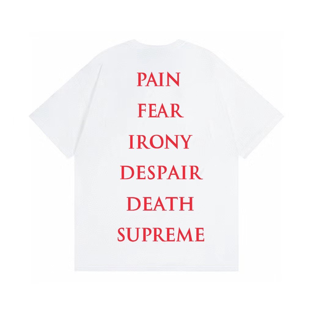 Supreme Crow Angel & Demon Graphic Short-Sleeve T-Shirt — back