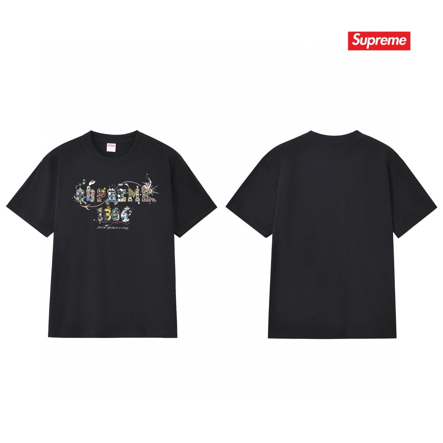 Supreme Cartoon Letter Graphic T-Shirt — back