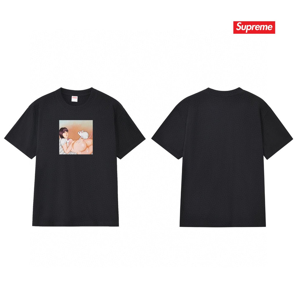 Supreme Anime-Style Graphic Short-Sleeve T-Shirt — back