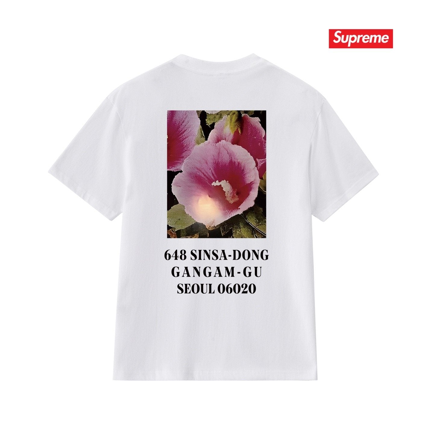 Supreme Flower Address Graphic T-Shirt — back