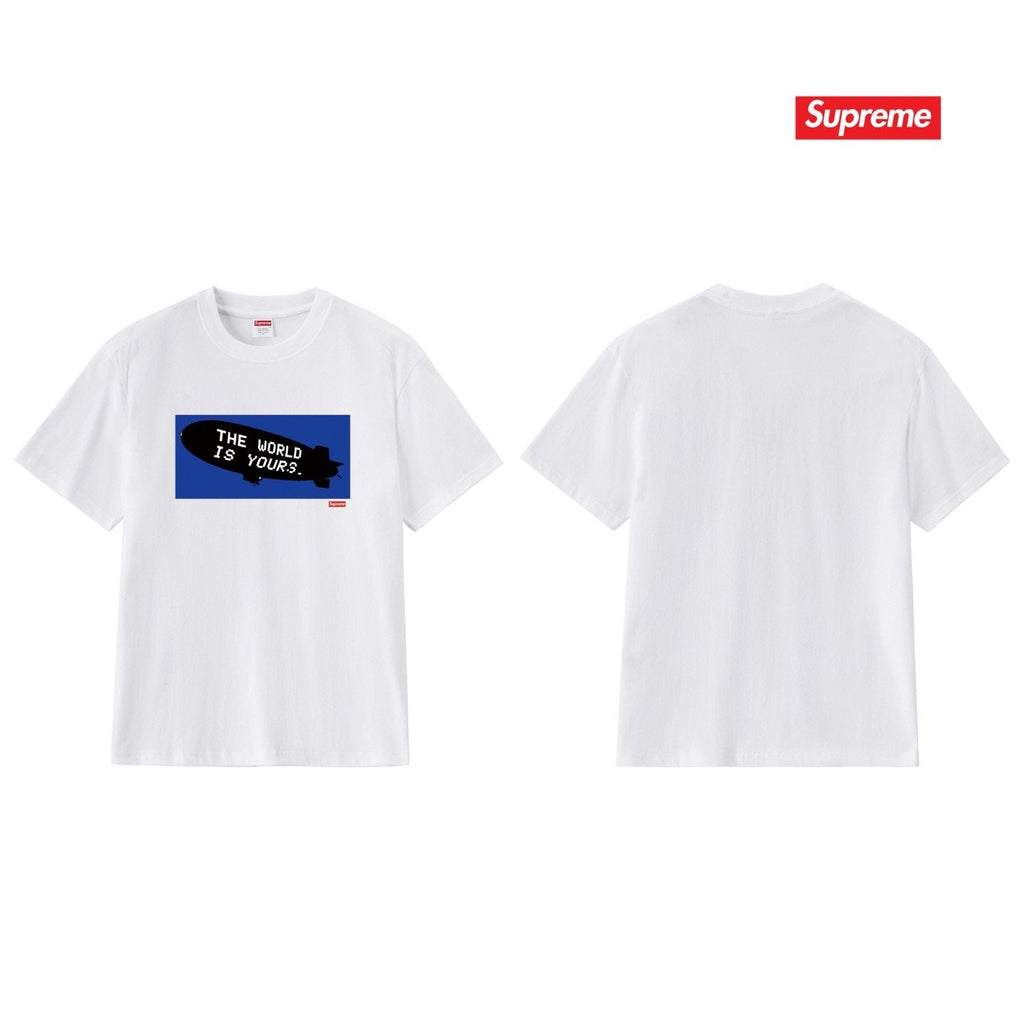 Supreme Blue Rectangle Brush Graphic T-Shirt — back