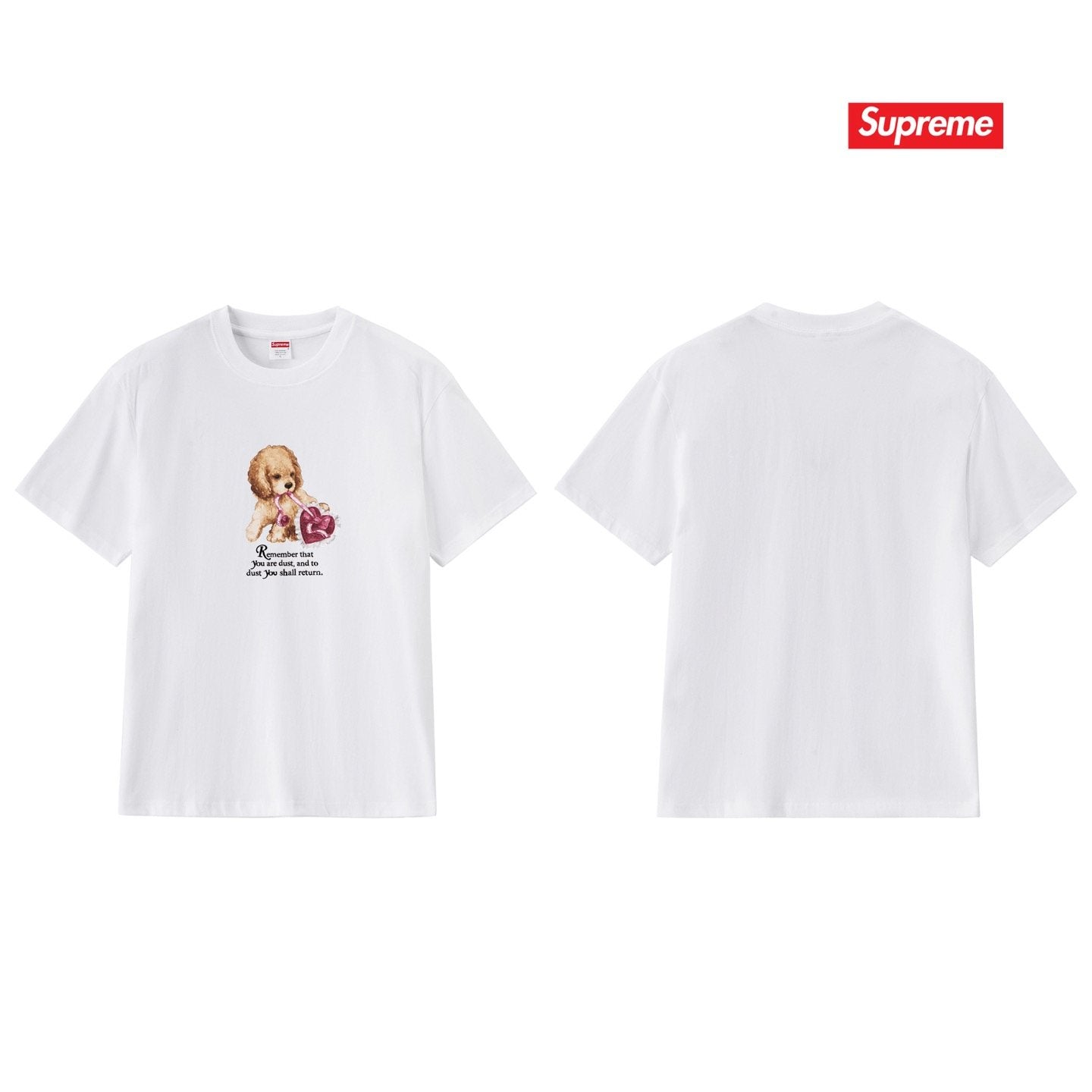 Supreme Dog and Heart Graphic T-Shirt — back