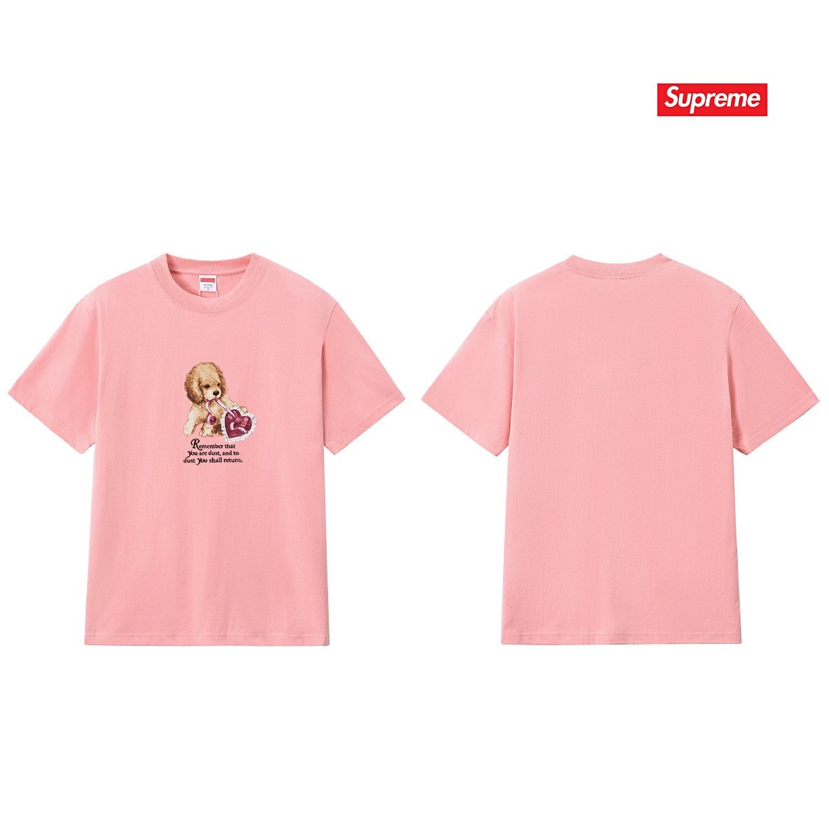 Supreme Dog and Heart Graphic T-Shirt — back
