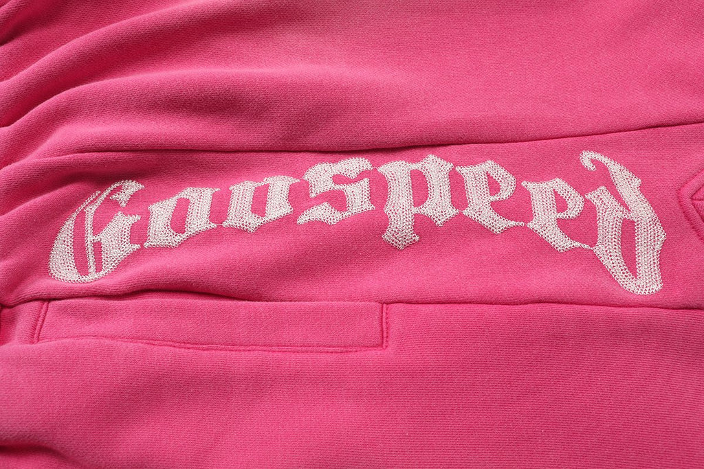 Godspeed Embroidered Drawstring Shorts — detail