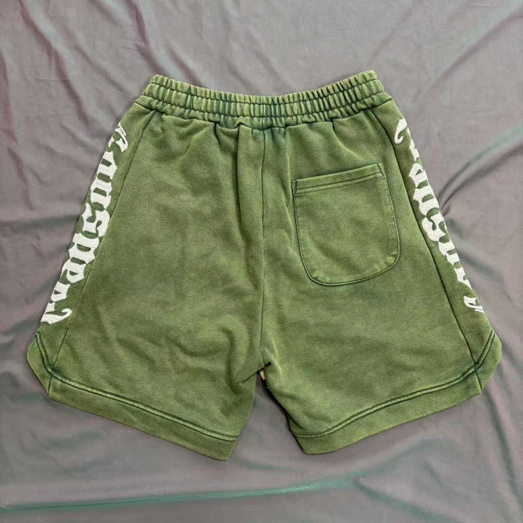 Godspeed Green Side Graphic Sweat Shorts — back